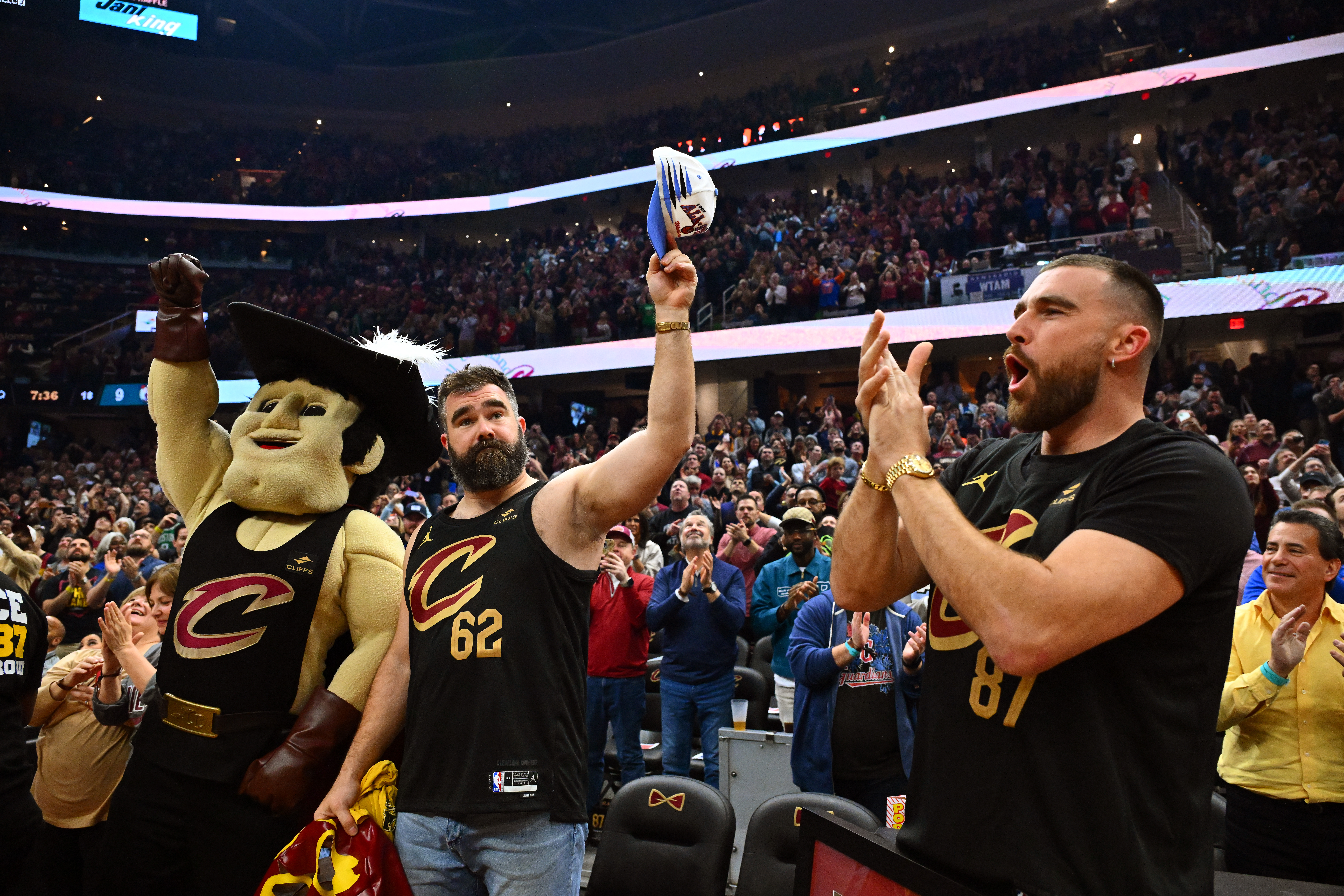 Boston Celtics v Cleveland Cavaliers, Travis and Jason Kelce