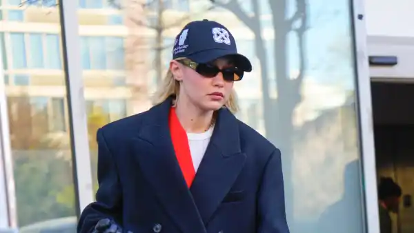 Gigi Hadid Adds a Pop of Red to Wintry Neutrals While Out in NYC