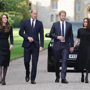 William and Kate with Harry and Meghan at Windsor in 2022