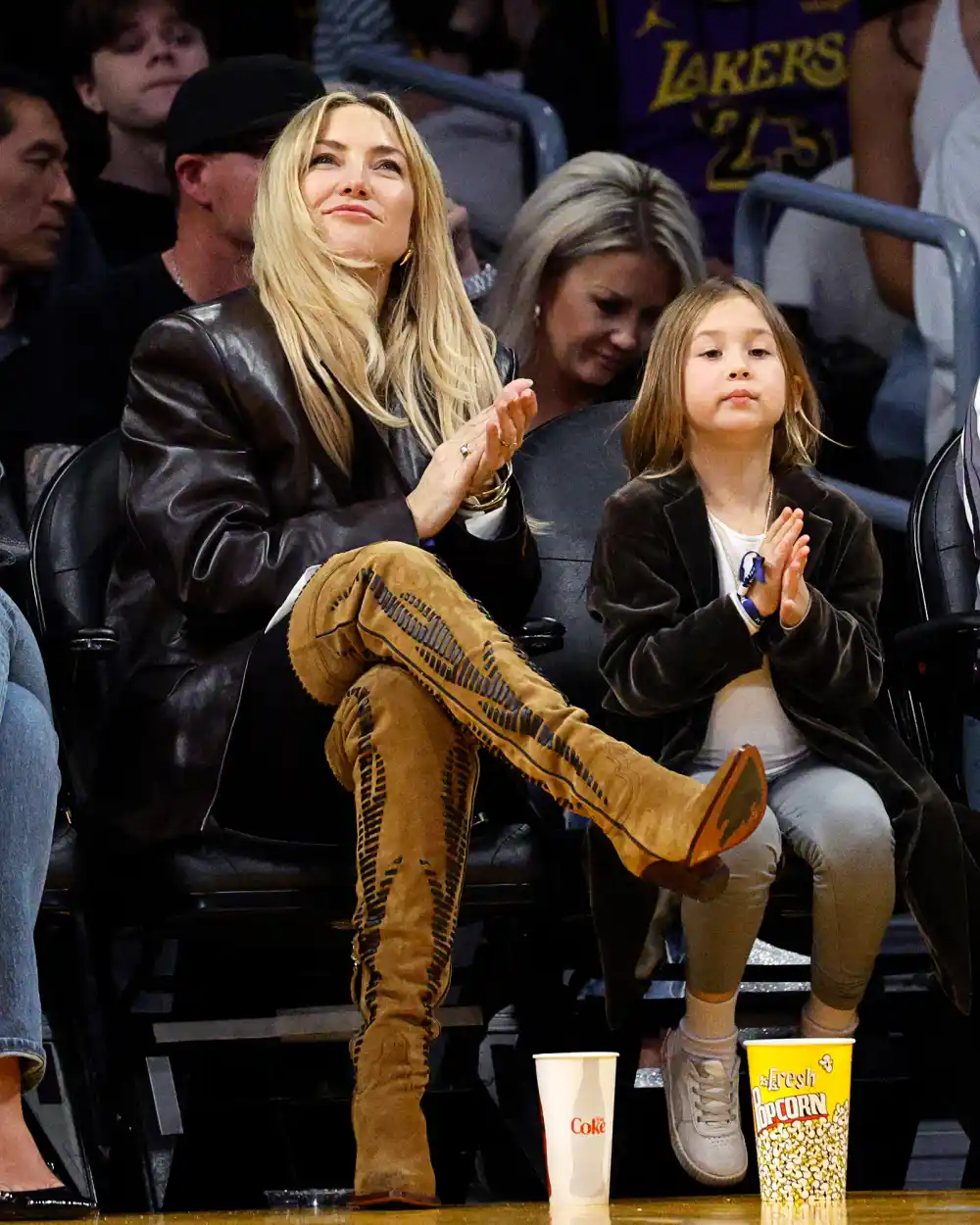 Kate Hudson and Kids at Basketball Game