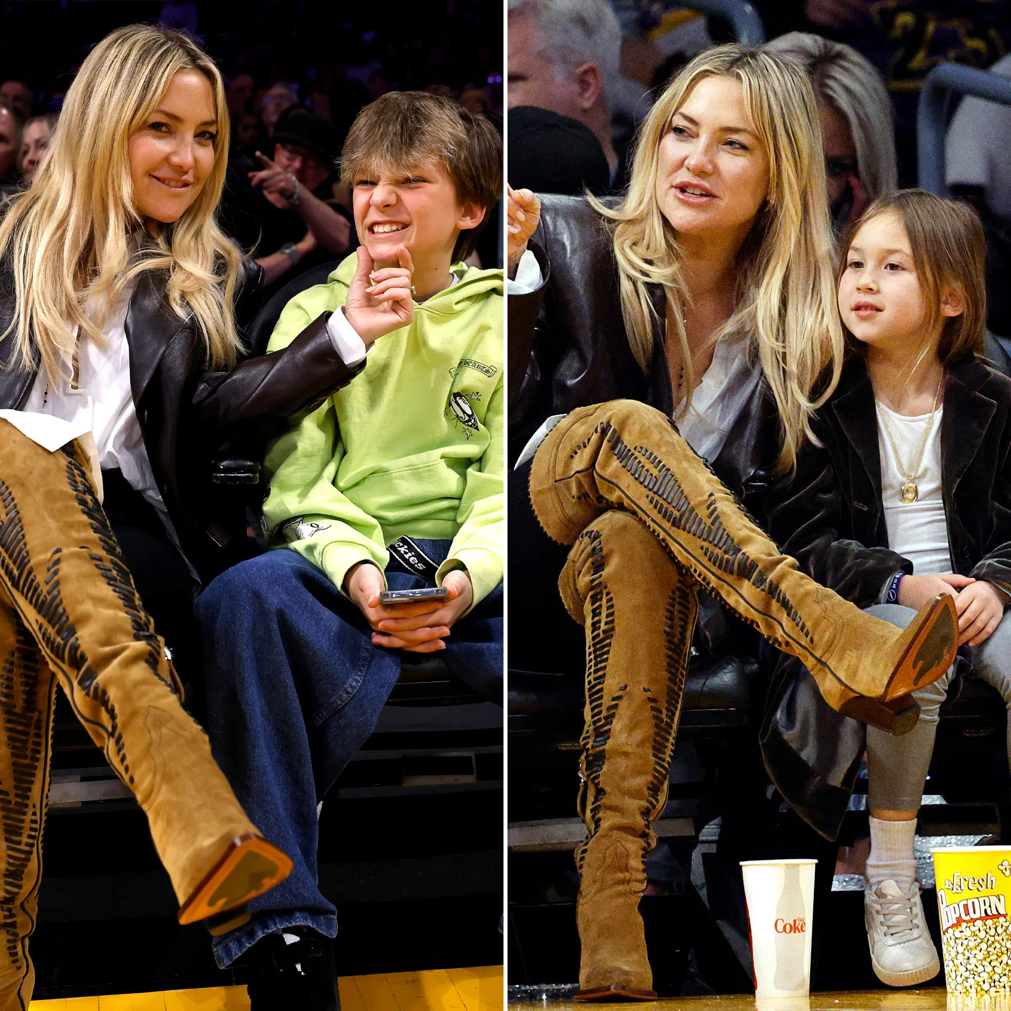 Kate Hudson and Kids at Basketball Game
