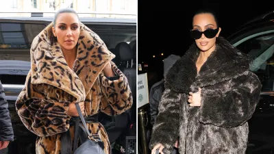 Kim Kardashian Steps out In 2 Back-To-Back Fur Coats During Paris Fashion Week