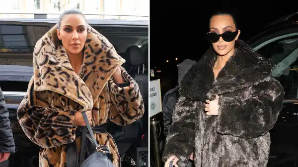 Kim Kardashian Steps out In 2 Back-To-Back Fur Coats During Paris Fashion Week