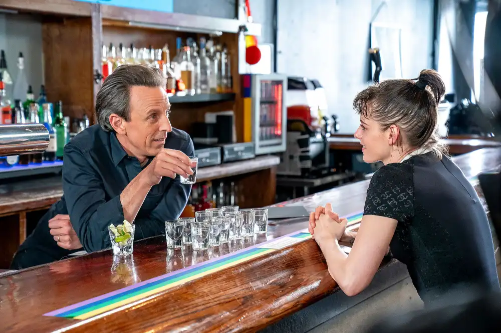 Kristen Stewart Turns Seth Meyers Into a Lesbian Icon While Day Drinking 3