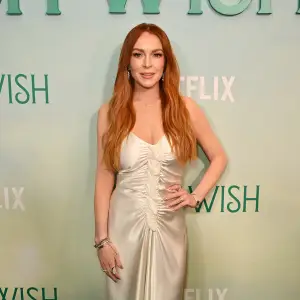 Lindsay Lohan Looks Ethereal in Silk Cream Gown