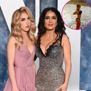 Salma Hayek Shows Off Her Toned Figure in Bikini as Daughter Valentina Snaps Pics