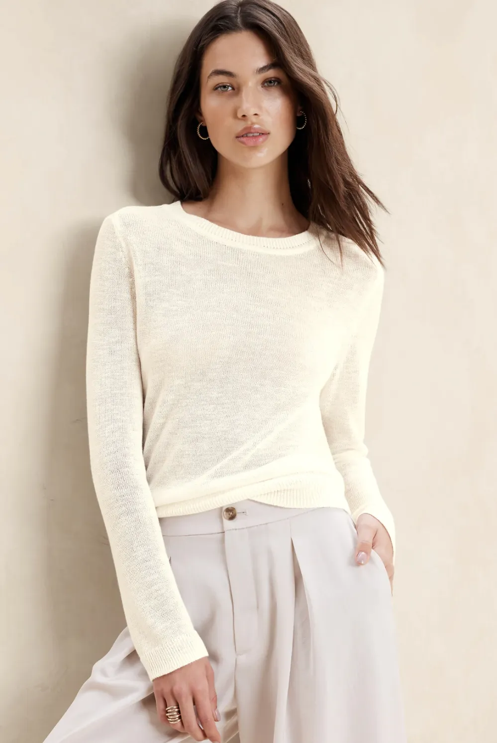 Banana Republic Factory Pointelle Pullover Sweater