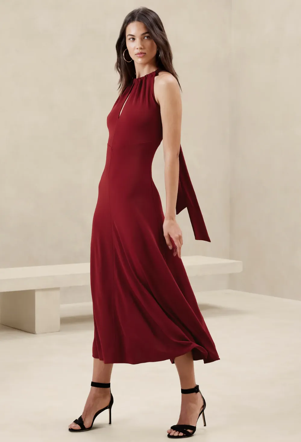 Banana Republic Factory Halter-Neck Knit Maxi Dress