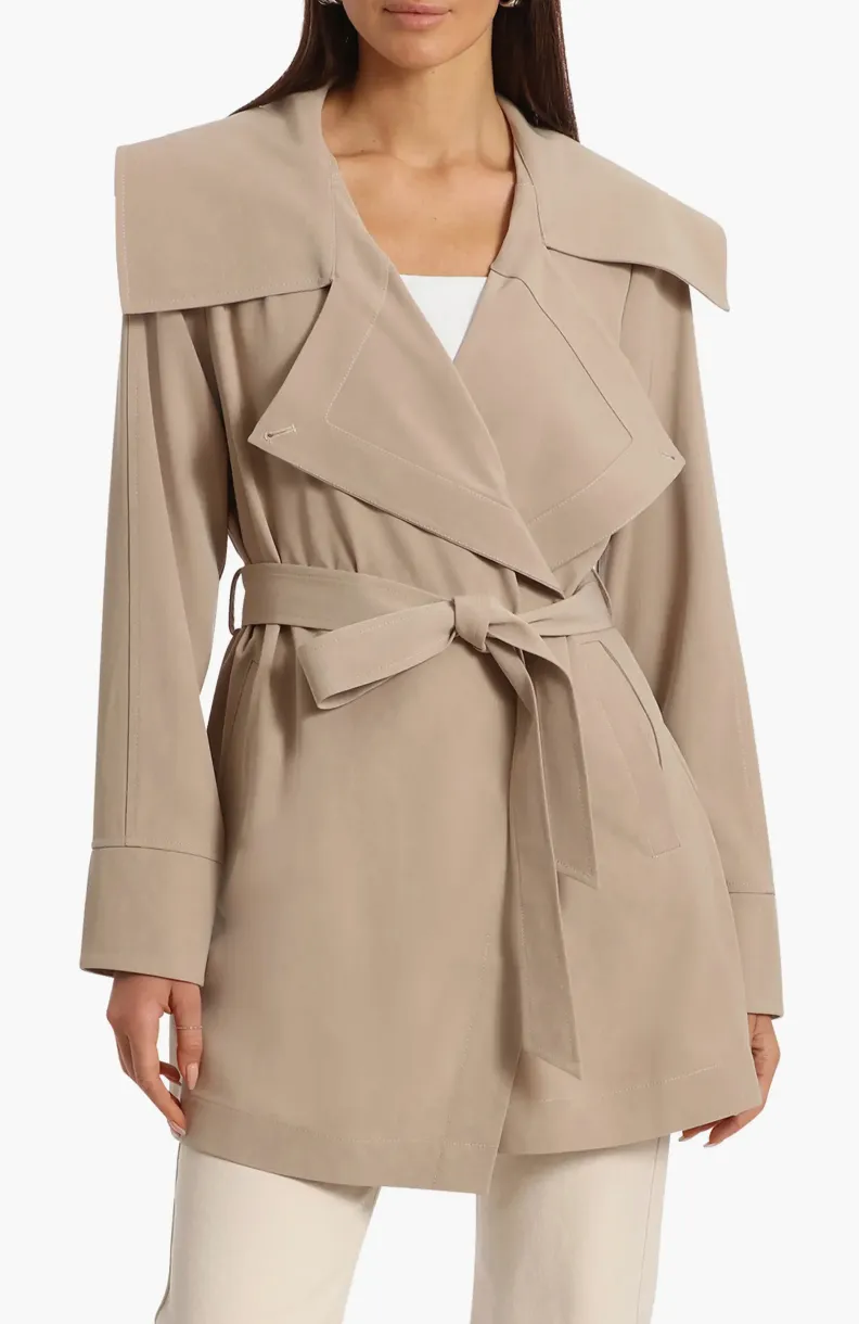 Avec Les Filles Drape Trench Coat