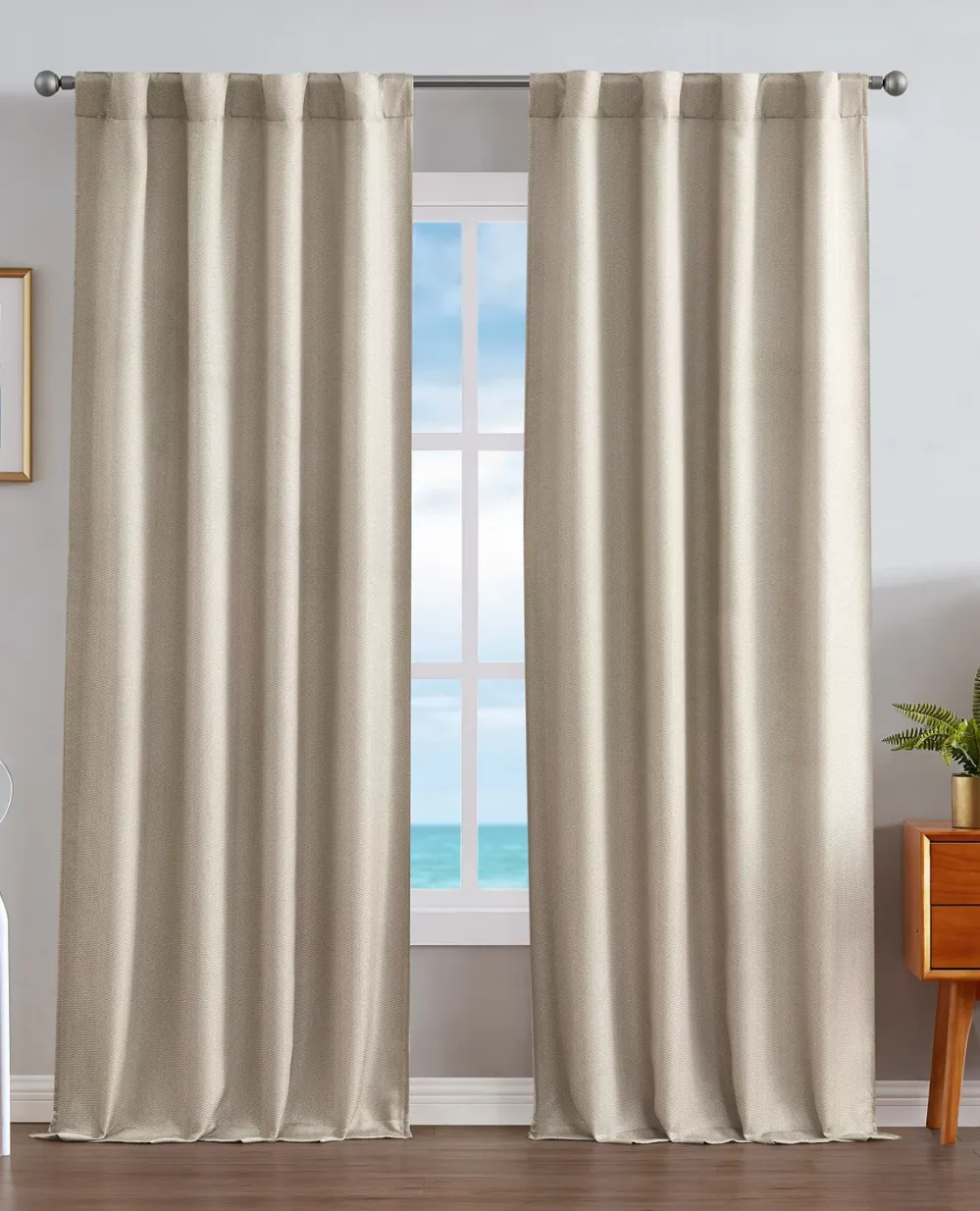 Nautica Virginia Ultimate Blackout Back Tab Window Curtain Panel Set, 38" x 84" macy's