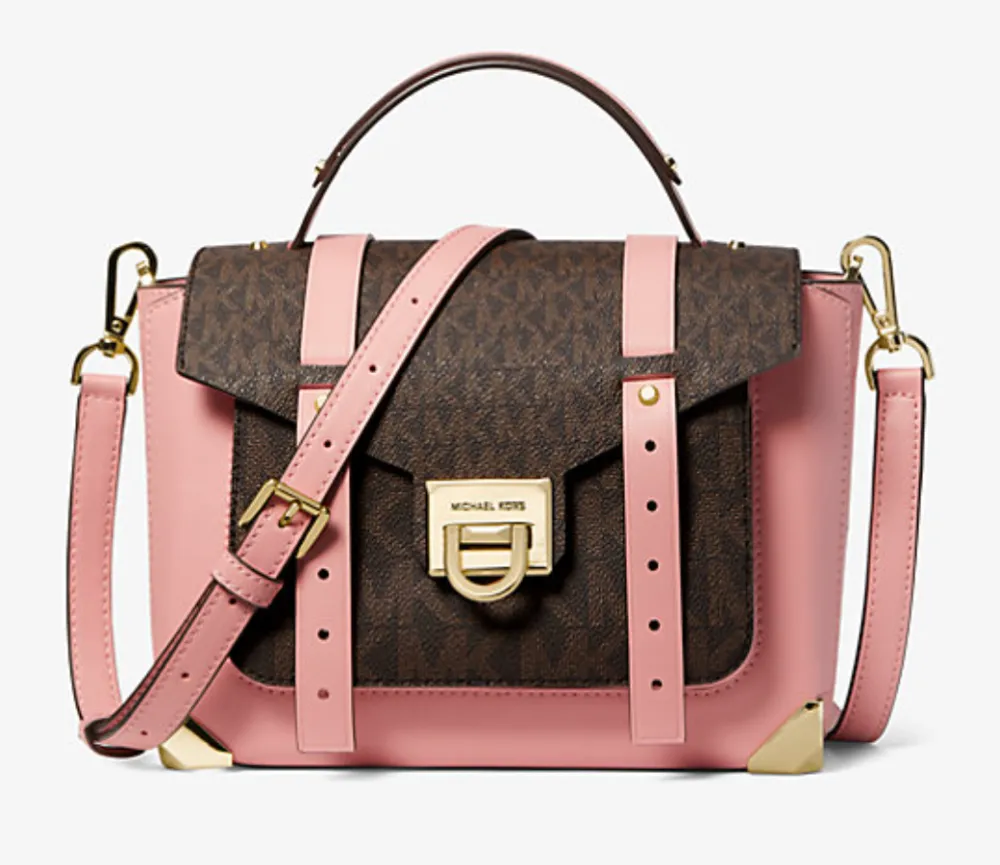 Manhattan Medium Leather and Logo Satchel