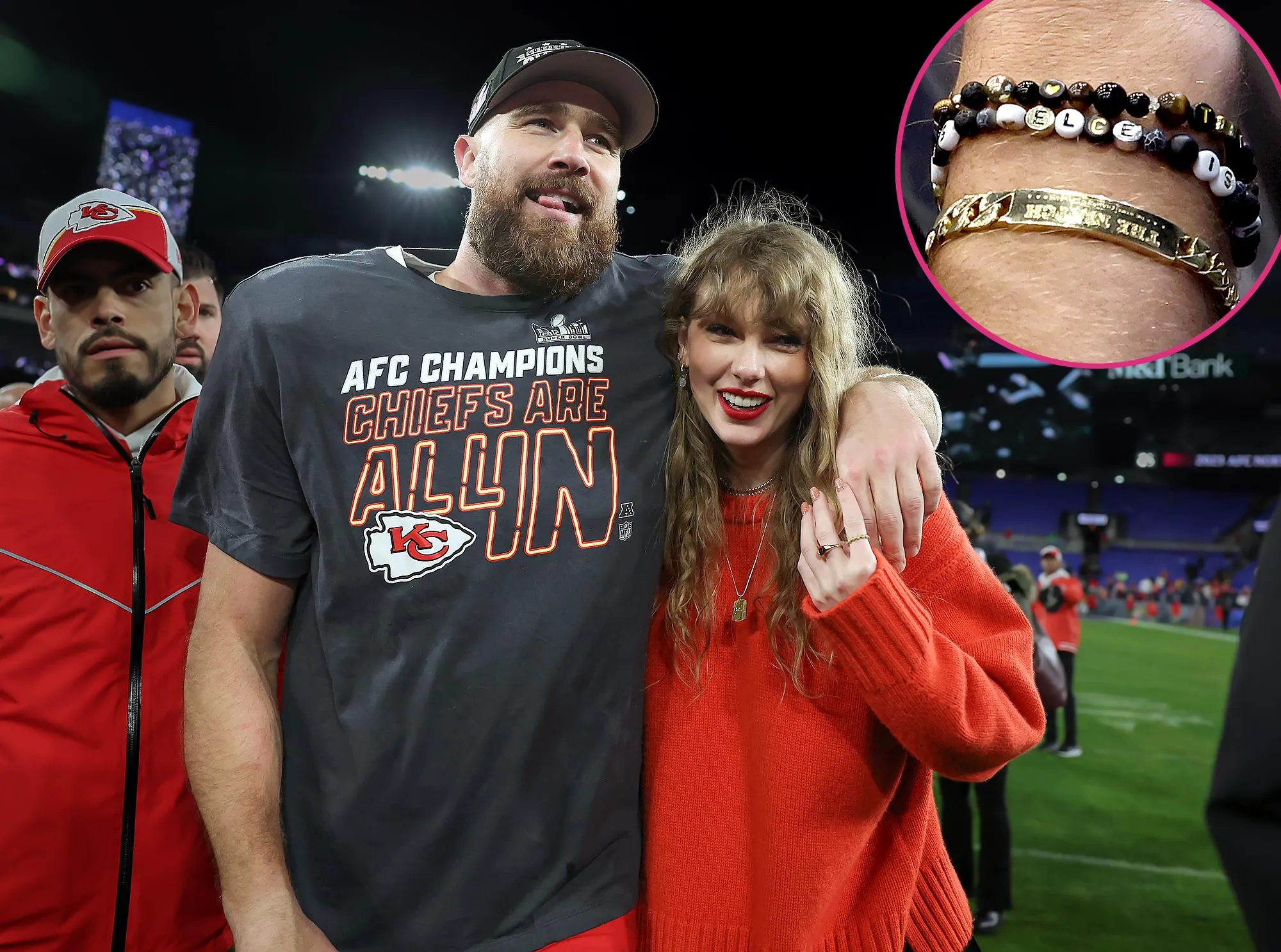 Travis Kelce Sports Taylor Swift Themed Friendship Bracelets as Jason Kelce Announces Retirement