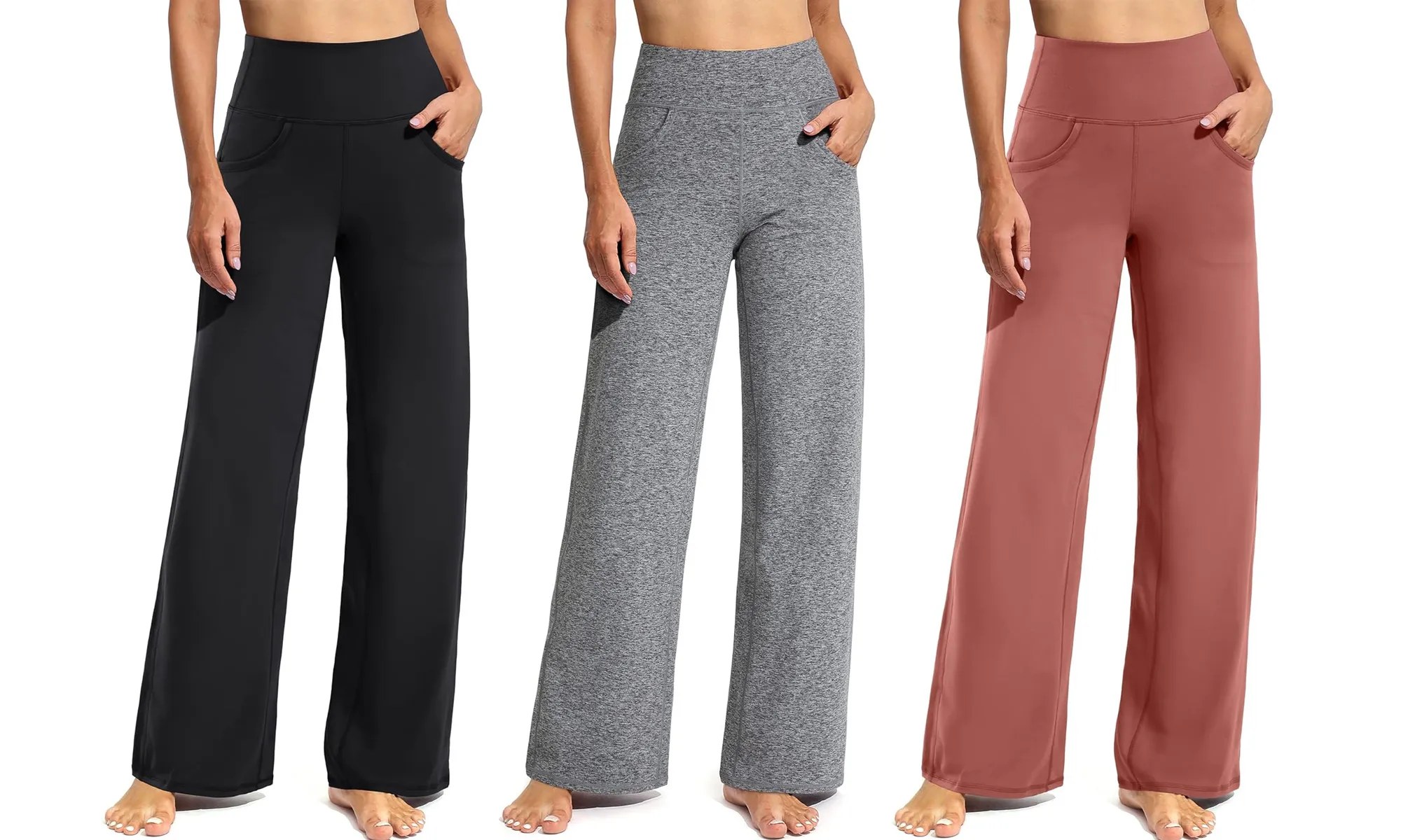 Promover Wide Leg Yoga Pants with Pockets