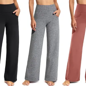 Promover Wide Leg Yoga Pants with Pockets