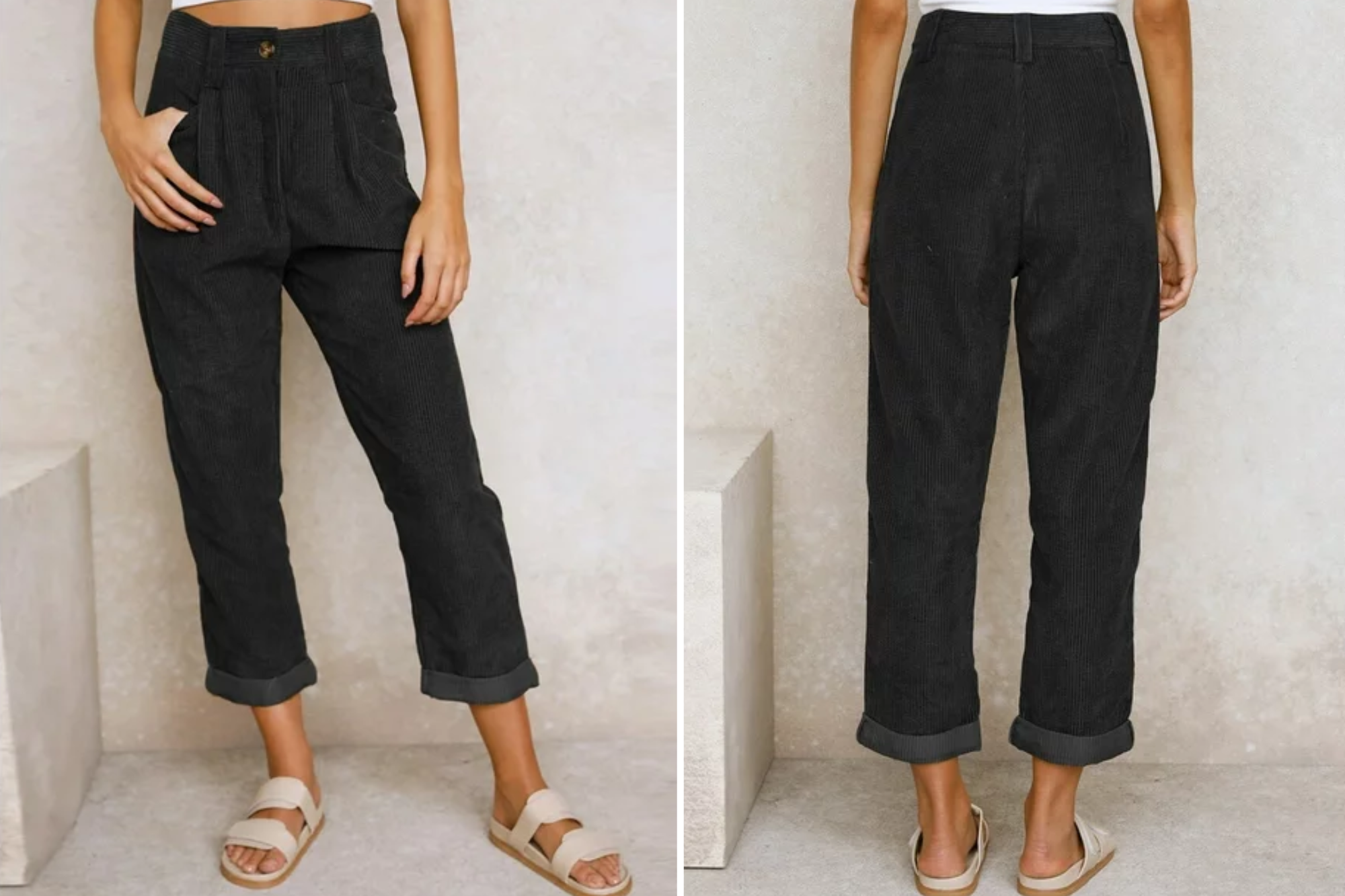 Eytino High Waisted Corduroy Pants