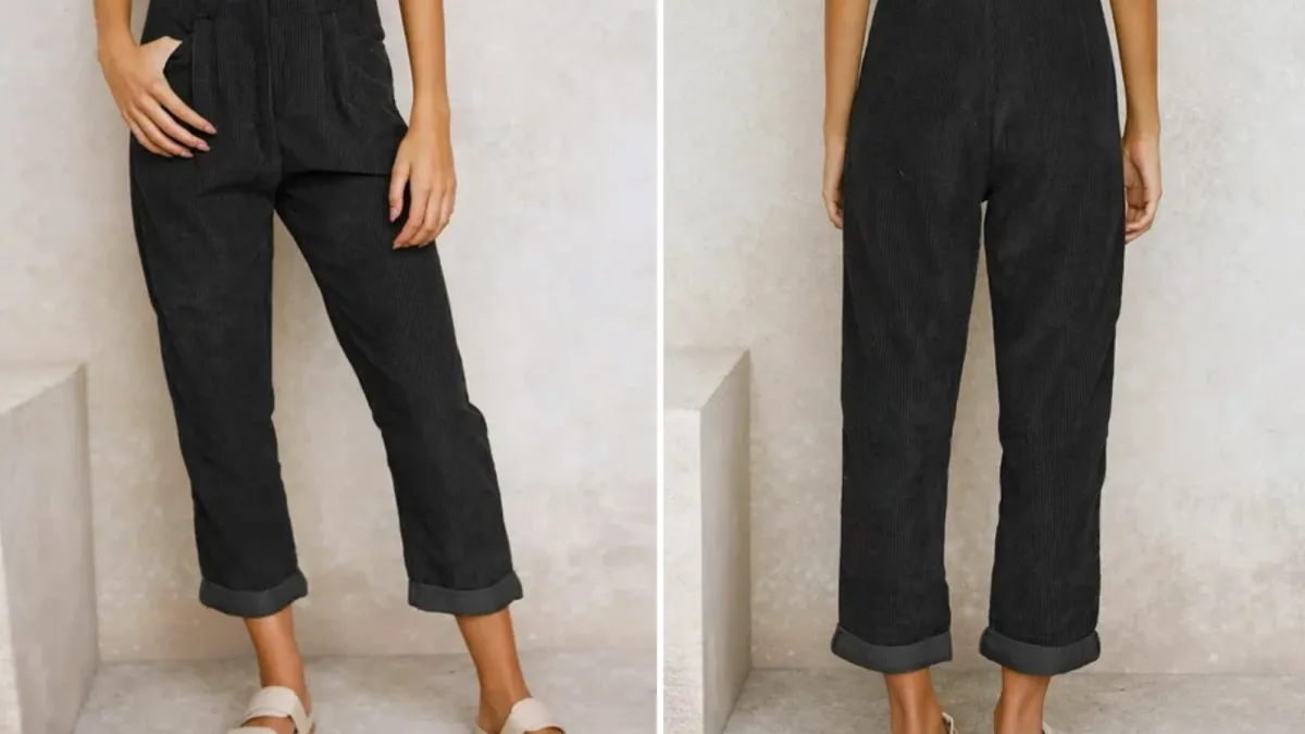 Eytino High Waisted Corduroy Pants