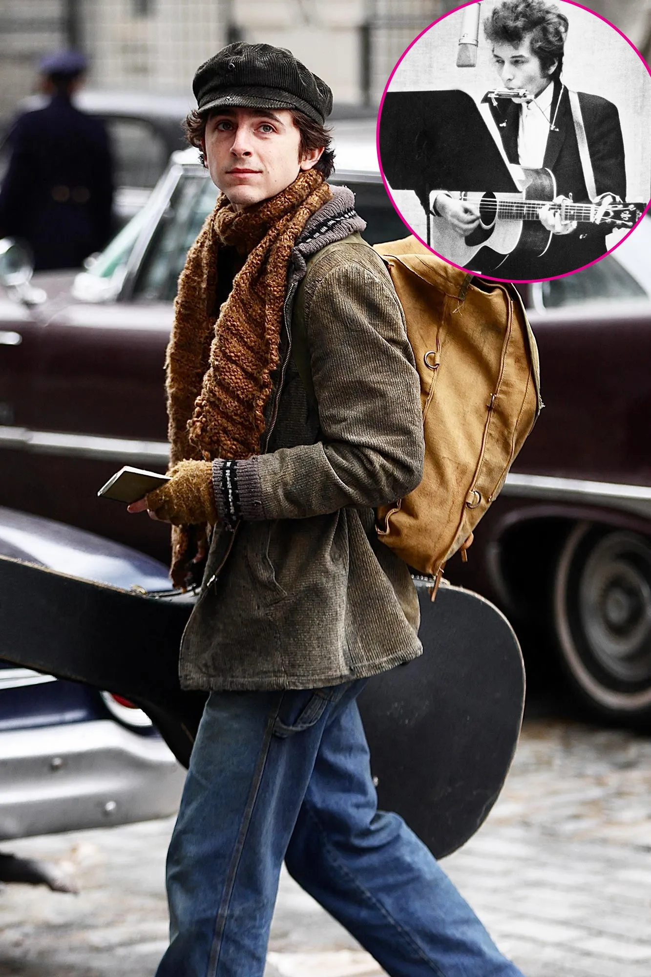 Timothee Chalamet Channels Bob Dylan in 1st Set Photos From A Complete Unknown Biopic