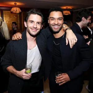 Bridgerton Stars Jonathan Bailey and Rege Jean Page Are the Talk of the Ton at Pre Oscars Party