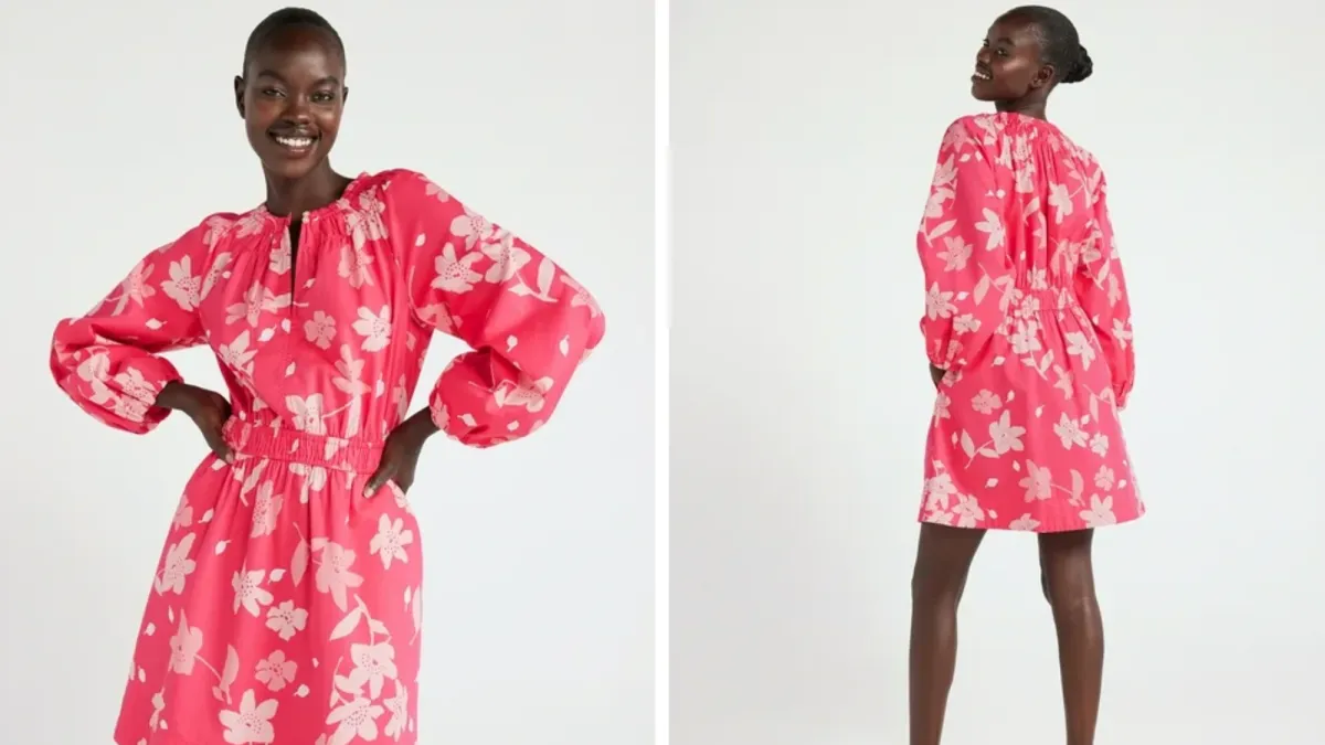 Free Assembly Gathered Waist Mini Dress