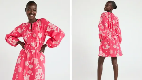 Free Assembly Gathered Waist Mini Dress