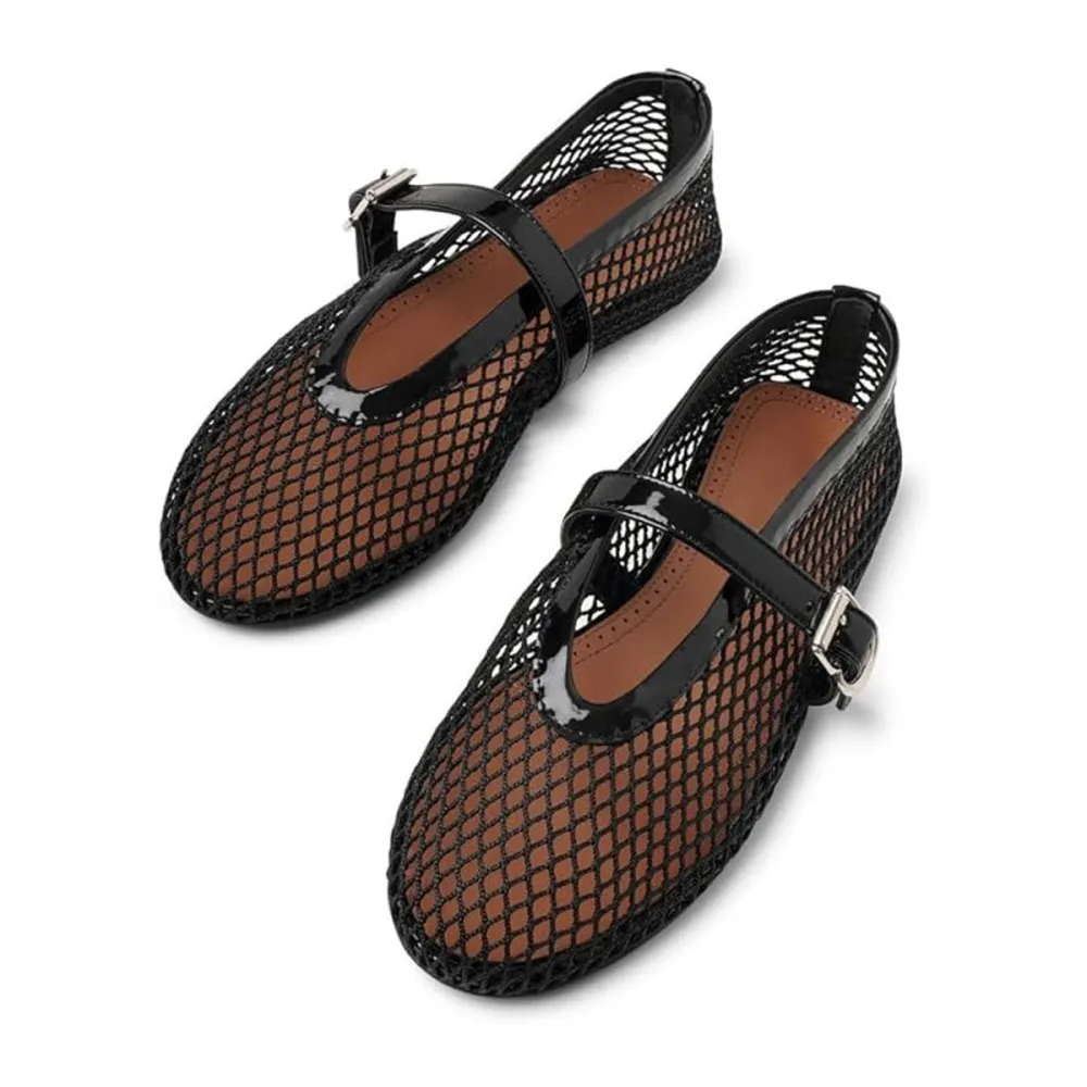 Kourtney Kardashian Voleece Mesh Ballet Flats