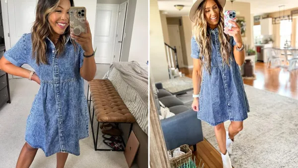 LookbookStore Short Sleeve Denim Dress
