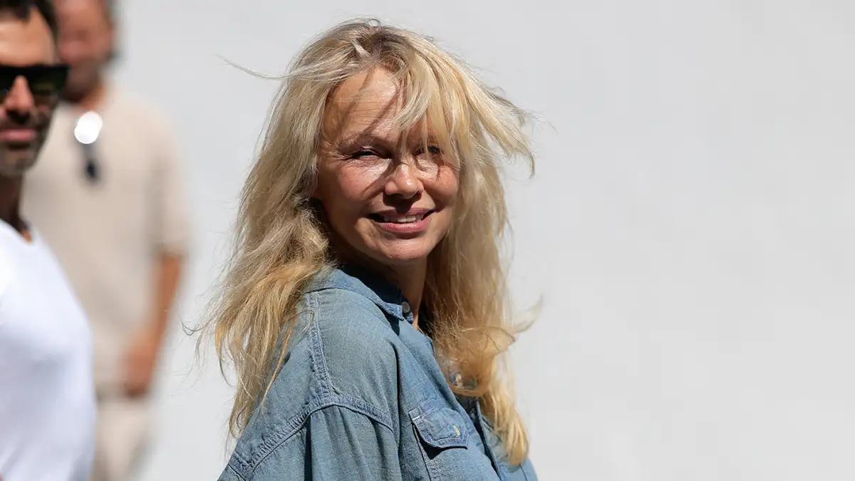 Pamela Anderson at the Re/Done store in Los Angeles on March 11, 2024.