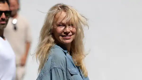 Pamela Anderson at the Re/Done store in Los Angeles on March 11, 2024.