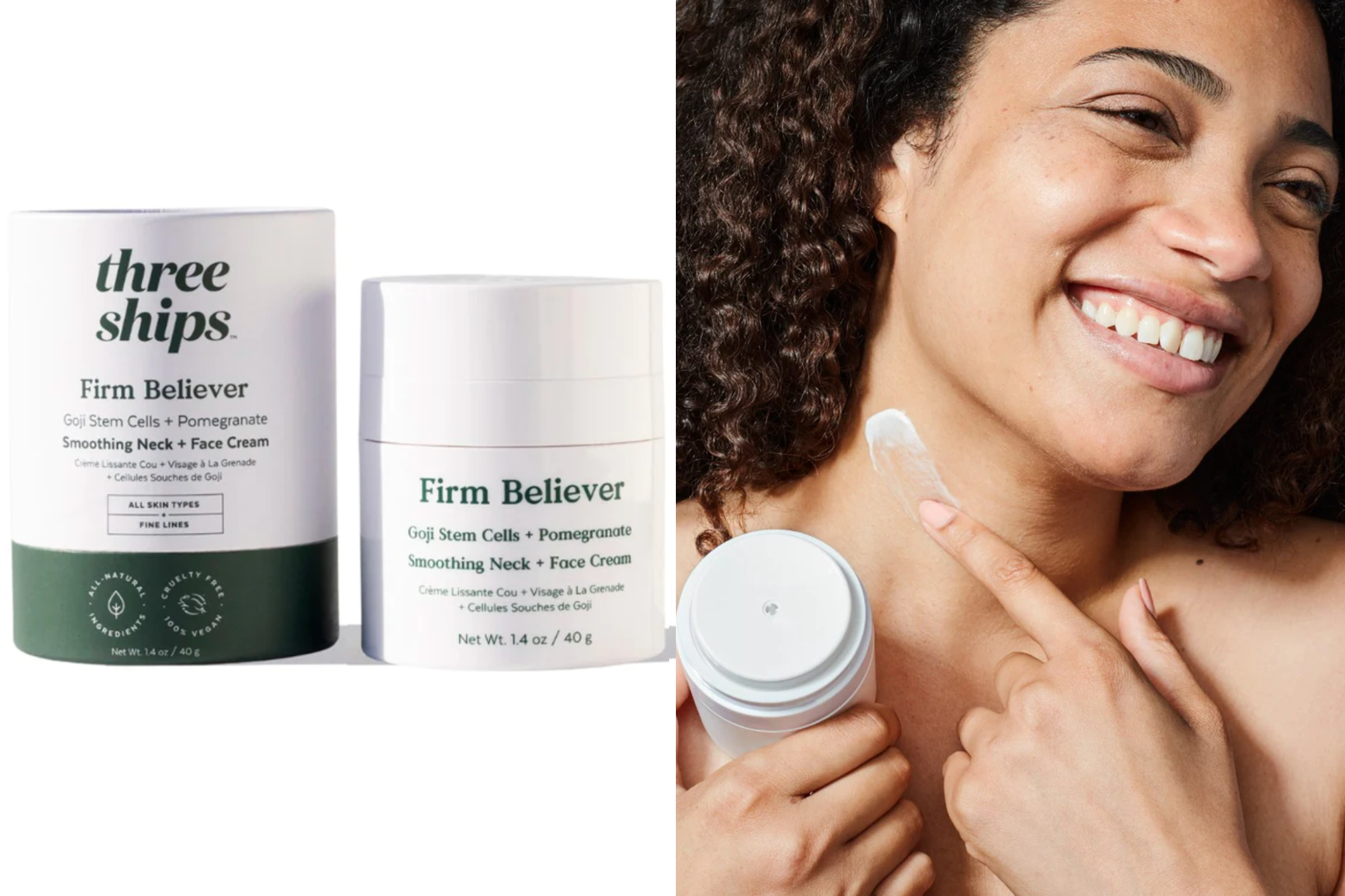 Three Ships Firm Believer Goji Stem Cell + Pomegranate Smoothing Neck + Face Cream