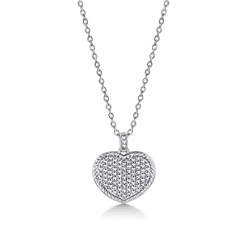 Elmas Diamond Accent Sterling Silver Heart Pendant Necklace