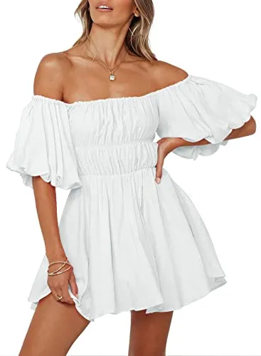 Dokotoo Women&rsquo;s Off-the-Shoulder Ruffle Dress
