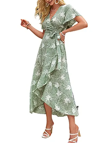 BerryGo Wrap Floral Bohemian Dress