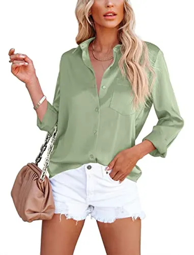 OMSJ Satin Button-Down Shirt