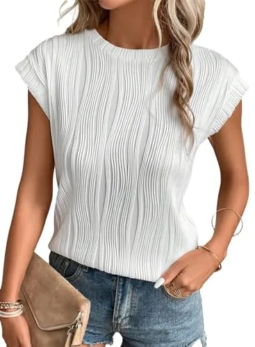 Evaless Short Sleeve Textured Top