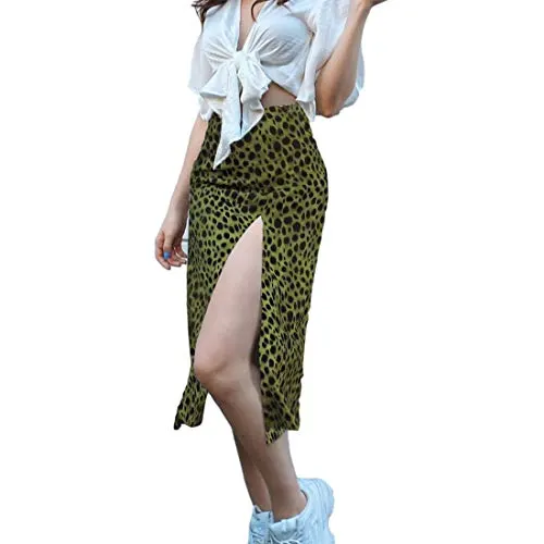 Higo Fashion Leopard Midi Skirt
