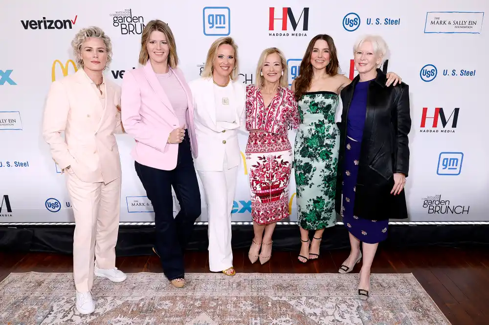Ashlyn Harris, Kasie Hunt, Megan Murphy, Hilary Rosen, Sophia Bush, and Joanna Coles at White House Correspondents' Garden Brunch.