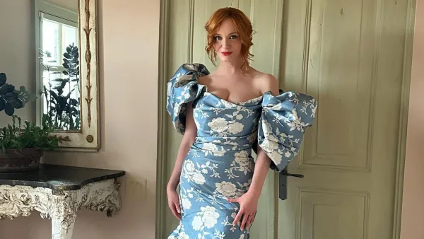 Christina Hendricks Wears Bespoke Christian Siriano Dress for Wedding Weekend