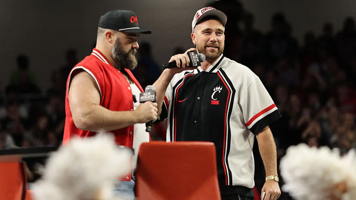 Jason Kelce Defends Brother Travis for Chugging Beer During ‘New Heights’ Graduation Ceremony