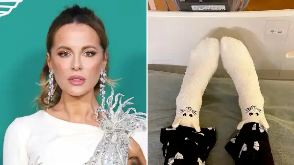 Kate Beckinsale Shows Off Easter Socks From Hospital Bed