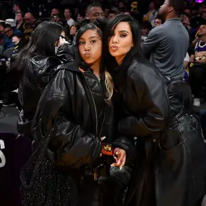Kim Kardashian and North West Lakers and Warriors Hot Pics