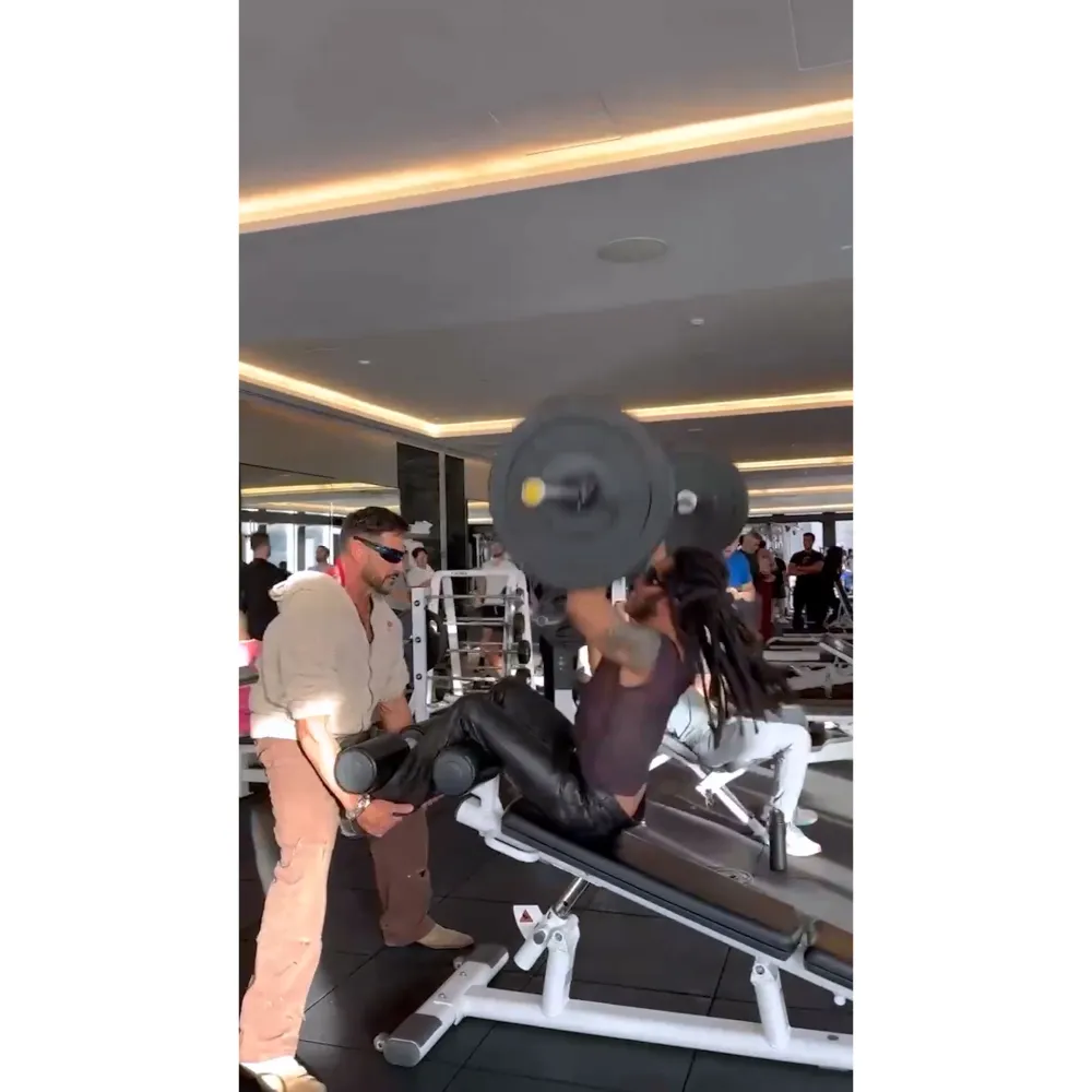 Lenny Kravitz Works Up a Sweat in Leather Pants and Boots