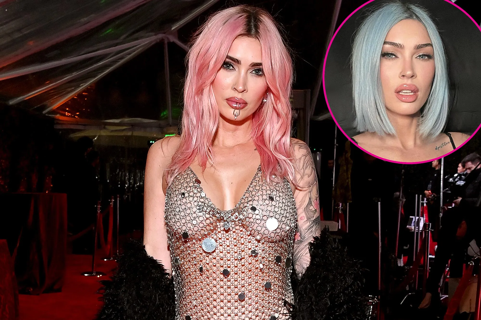 Megan Fox Unveils Icy Blue Hair Makeover 977