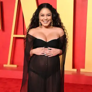 Pregnant Vanessa Hudgens Jokes About Skipping Coachella 2024 Vanity Fair Oscar Party