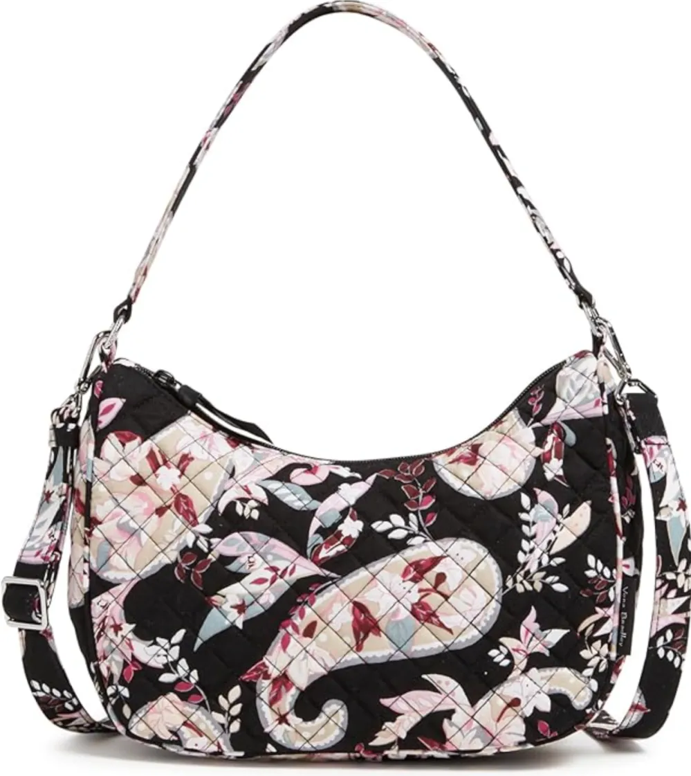 Vera Bradley Cotton Frannie Crescent Crossbody Purse