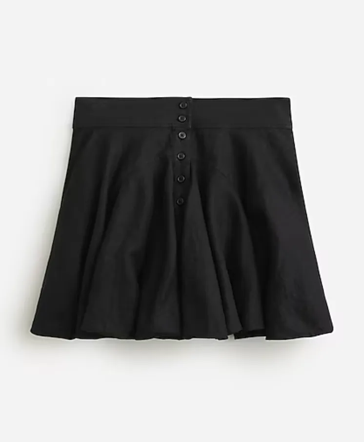 J.Crew button-up mini skirt in linen