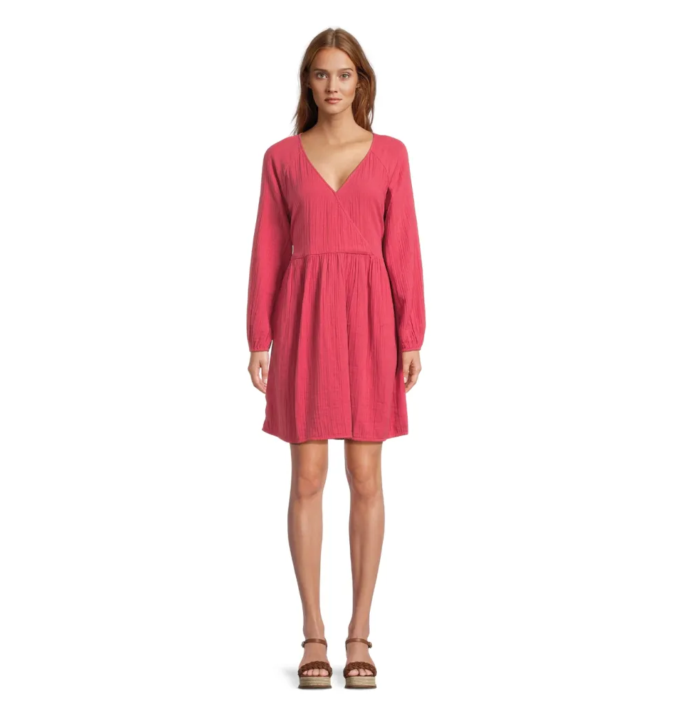 Time and Tru Women&rsquo;s Mini Wrap Dress