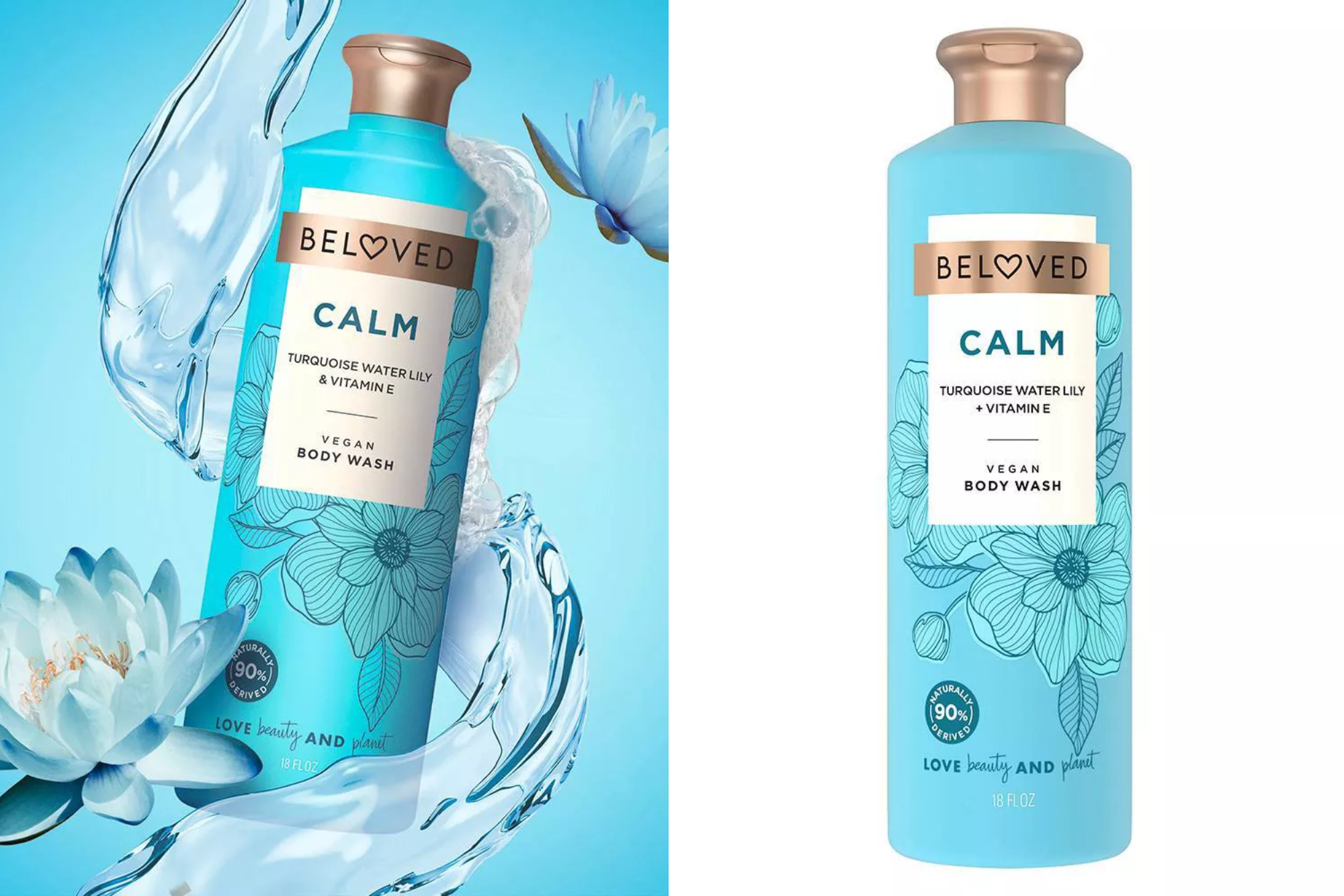 Beloved Calm Vegan Body Wash with Turquoise Water Lily & Vitamin E