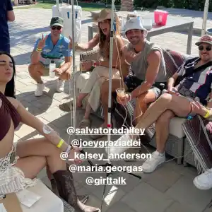 Bachelors Joey Graziadei and Kelsey Anderson Meet Up With Maria Georgas at Stagecoach