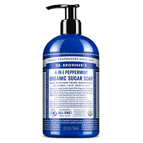 Dr. Bronner&rsquo;s 4-in-1 Peppermint Organic Sugar Soap