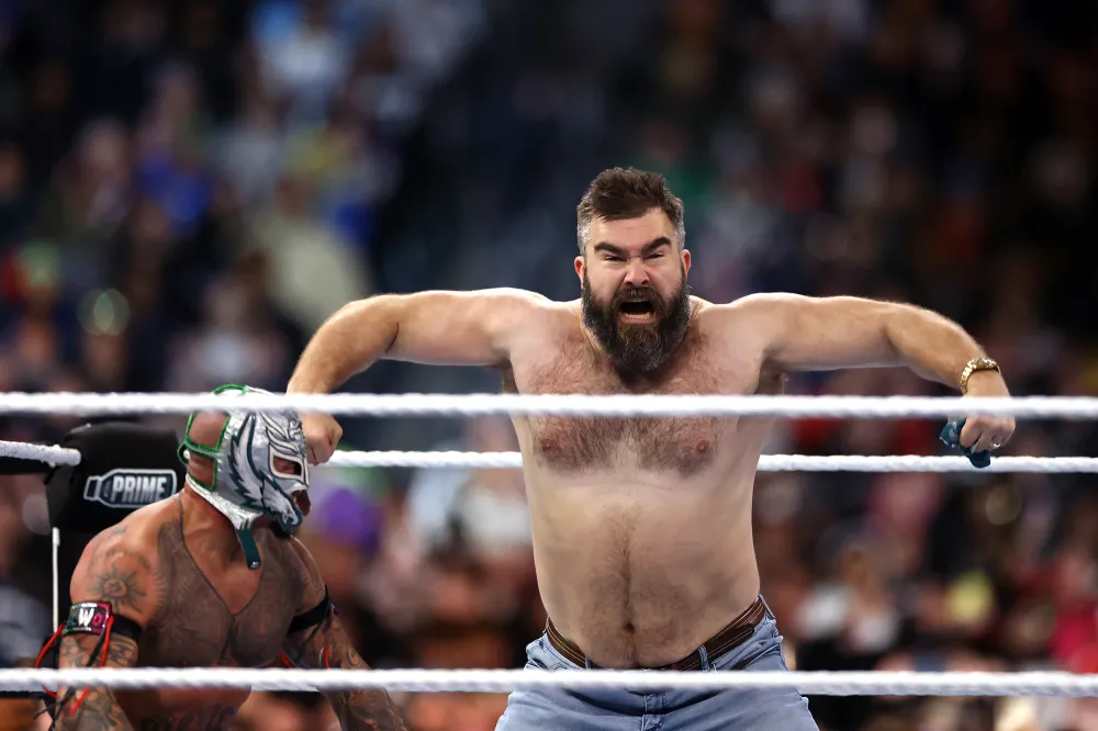 Jason Kelce Called Taylor Swift's &lsquo;Brother-in-Law&rsquo; During Surprise Wrestlemania Tag-Team Appearance